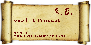 Kuszák Bernadett névjegykártya