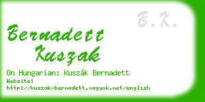 bernadett kuszak business card